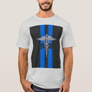 Registrerat Nurse RN Caduceus Carbon Fiber Stil T-shirt