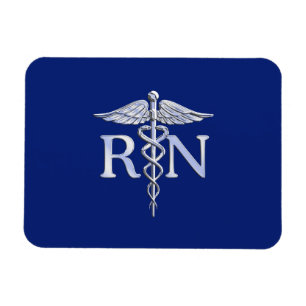 Registrerat Nurse RN Caduceus på marinblådeka Magnet