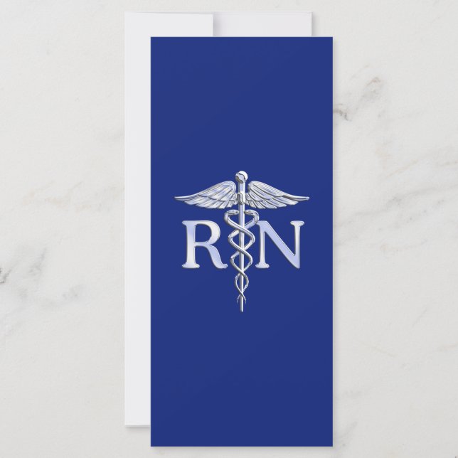 Registrerat Nurse RN Caduceus på marinblått (Framsida)
