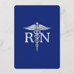 Registrerat Nurse RN Caduceus på marinblått Tilläggskort
