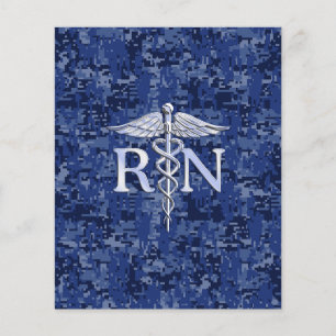 Registrerat Nurse RN Caduceus på marinkamo Flygblad
