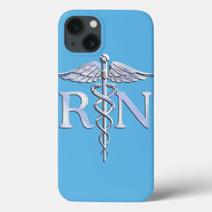 Registrerat Nurse RN Caduceus på Pastellblått
