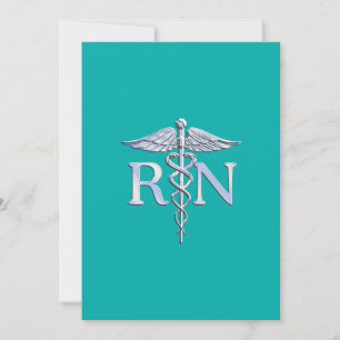 Registrerat Nurse RN Caduceus på Turkos Inbjudningar