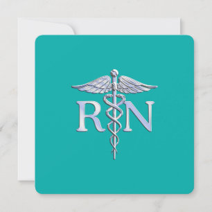 Registrerat Nurse RN Caduceus på Turkos Inbjudningar