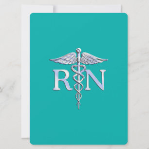 Registrerat Nurse RN Caduceus på Turkos Inbjudningar