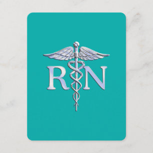Registrerat Nurse RN Caduceus på Turkos Tilläggskort