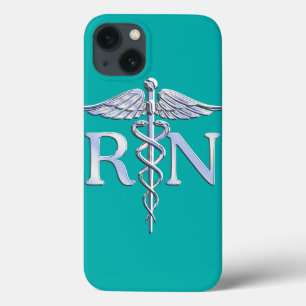 Registrerat Nurse RN Caduceus på vibrant Turkos