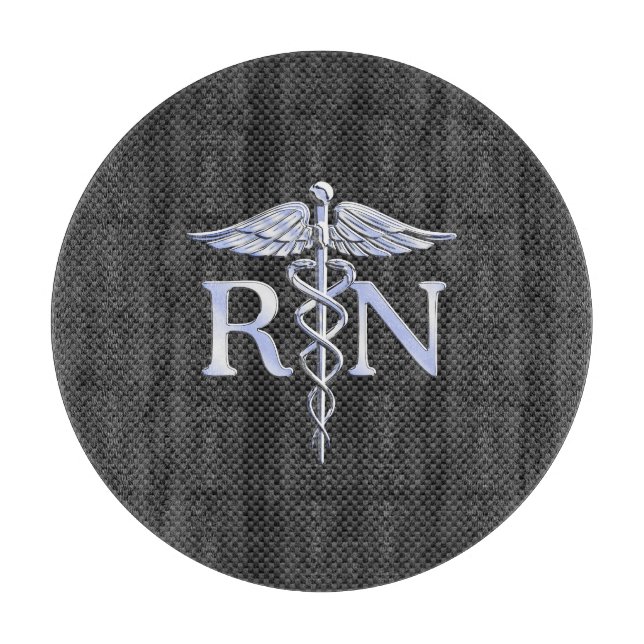 Registrerat Nurse RN Caduceus Snakes Black Carbon (Framsidan)