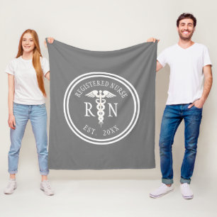 Registrerat Nurse RN Caduceus Studenten-år Fleecefilt