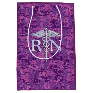 Registrerat Nurse Silver Caduceus Rosa Camouflage