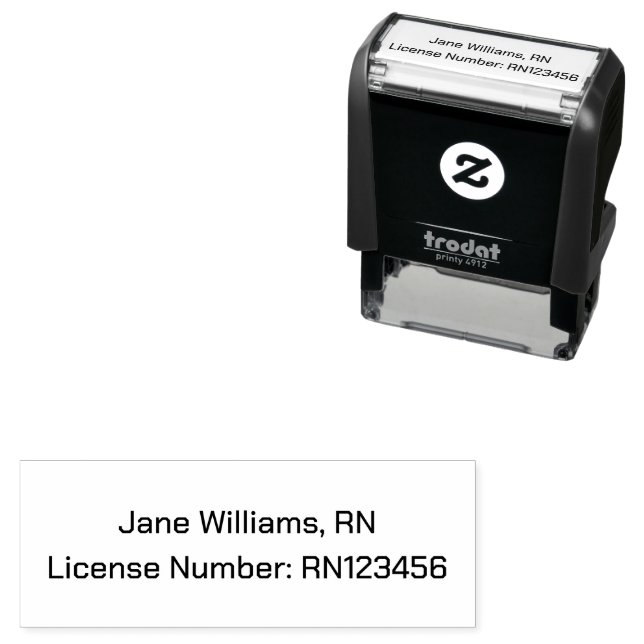 Registrerat sjuksköterskas Namn och licensnummer Självfärgande Stämpel (In Situ)
