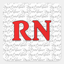 Registrerat sjuksköterskedekal fyrkantigt klistermärke