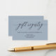 Registrering av Ash Blue Minimalist Calligraphy Gi Tilläggskort (Front/Back In Situ)