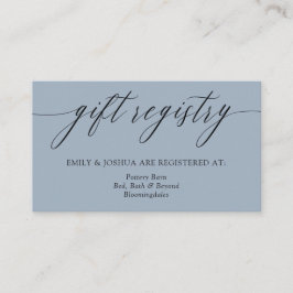Registrering av Ash Blue Minimalist Calligraphy Gi Tilläggskort