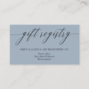 Registrering av Ash Blue Minimalist Calligraphy Gi Tilläggskort