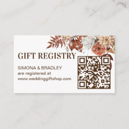 Registrering av blommor från brun boho tilläggskort