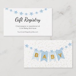Registrering av Blue Bunting Flaggor Baby Shower G Tilläggskort