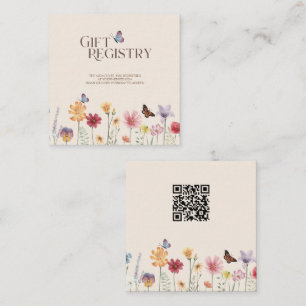 Registrering av Colorful WildblommBaby Shower Gift Tilläggskort
