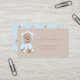 Registrering av Dusty Blue Nalle Baby Shower Gift Visitkort (Front/Back In Situ)