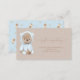 Registrering av Dusty Blue Nalle Baby Shower Gift Visitkort (Front/Back)