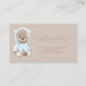 Registrering av Dusty Blue Nalle Baby Shower Gift Visitkort (Front)