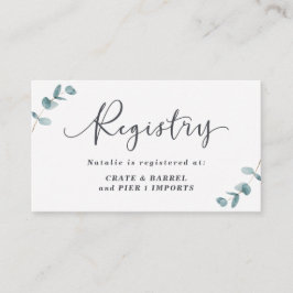 Registrering av Eucalyptus Framed Möhippa Gift Reg Tilläggskort