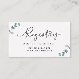 Registrering av Eucalyptus Framed Möhippa Gift Reg Tilläggskort