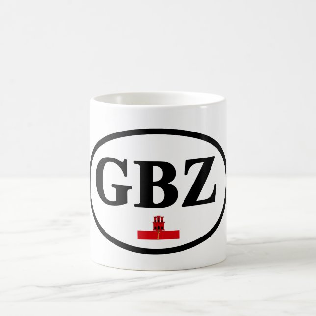 Registrering av Gibraltar GBZ Fordon med flagga Kaffemugg (Center)