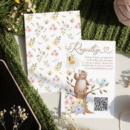 Registrering av Knitted Woodland Bear Baby Shower  Tilläggskort