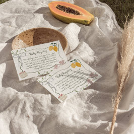 Registrering av Lemon Gender Neutral Baby Shower G Tilläggskort