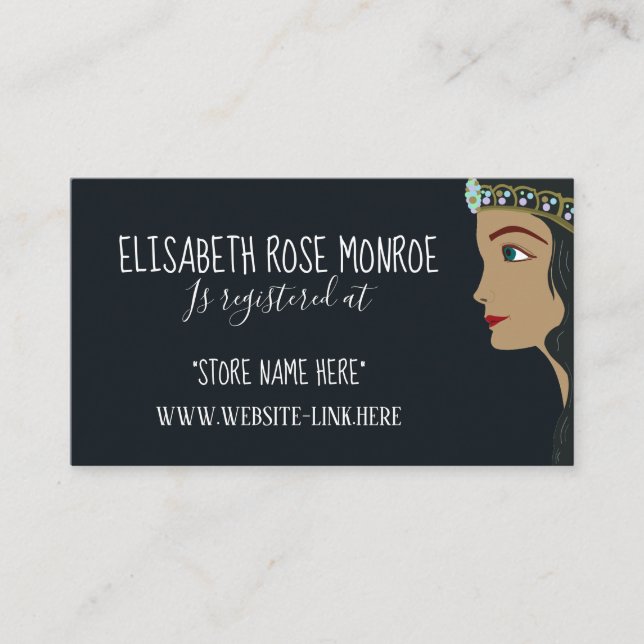 Registrering av princess Blue Baby Shower Gift Reg Tilläggskort (Framsida)