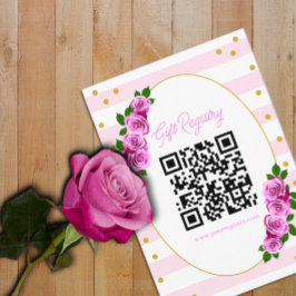 Registrering för brunch med randiga rosa rosor vid tilläggskort