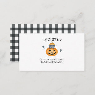 Registrering för Halloween Baby Shower Pumpkin Tilläggskort