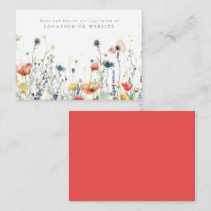 Registrering för Vibrant Wildblomma Fält Bröllop Tilläggskort