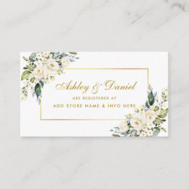 Registrering för White Blommigt Dusty Blue Guld Br Tilläggskort