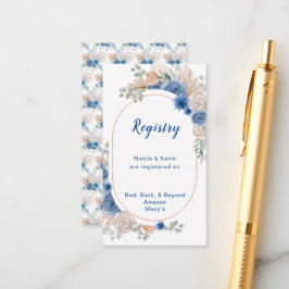 Registreringsenheten Boho Blue Pampas Grass Bröllo Tilläggskort