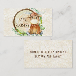 Registreringsenheten Cute Moose Greenery Wood Slic Visitkort