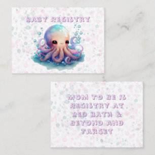 Registreringsenheten Cute Octopus Watercolor Baby Visitkort