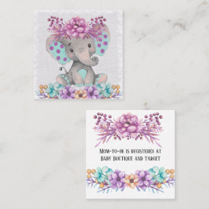 Registreringsenheten Cute Paint Elephant och Blomm Fyrkantigt Visitkort