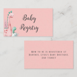 Registreringsenheten Cute Rosa and Teal Dinosaurs Visitkort