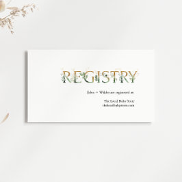 Registreringsenheten Grey och Guld Baby Shower Reg Tilläggskort