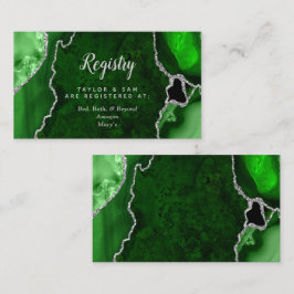 Registreringsenheten grönt och Silver Agate Bröllo Tilläggskort