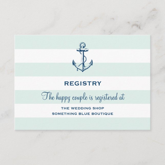 Registreringsenheten Navy Anchor & Mint Rand Simpl Tilläggskort (Framsida)
