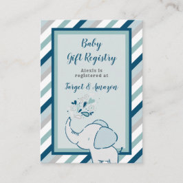 Registreringsenheten Navy & Mint Elephant Baby Sho Tilläggskort
