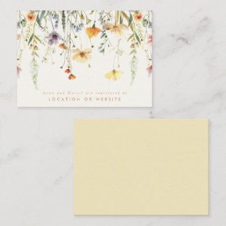 Registreringsenheten Rustic Wildblomme Bröllop Tilläggskort