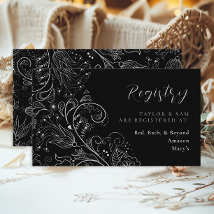 Registreringsenheten silver och Black Elegant Blom Tilläggskort