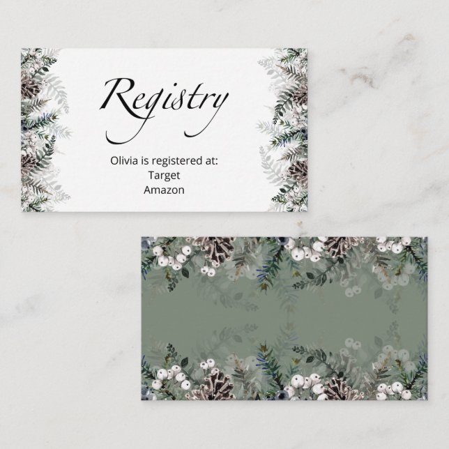 Registreringshölje för Winter Baby Tilläggskort (Fram/baksida)