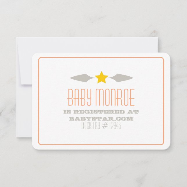 REGISTRERINGSKORT FÖR BABY BABY INBJUDNINGAR (Framsida)