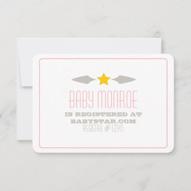 REGISTRERINGSKORT FÖR BABY BABY INBJUDNINGAR (Framsida)