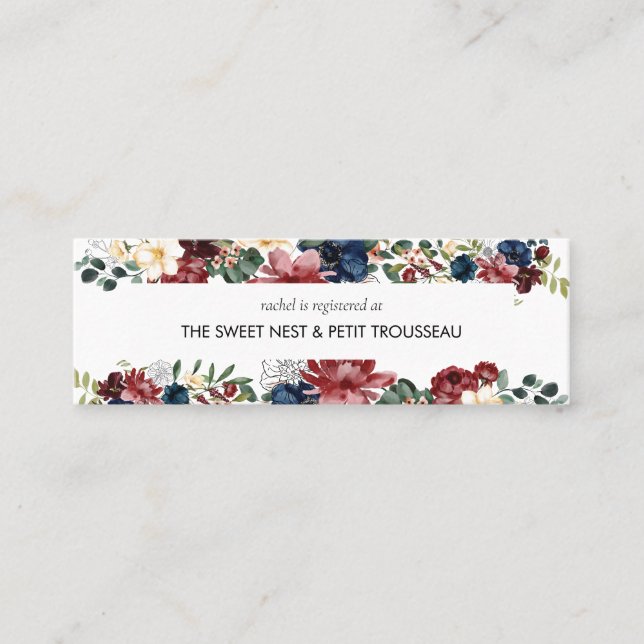 Registreringskort för Burgundy-flottregistret | Mi Mini Visitkort (Framsida)